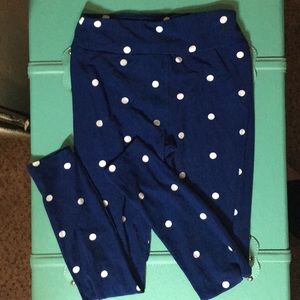 Brand new OS Navy polka dot Lularoe Leggings